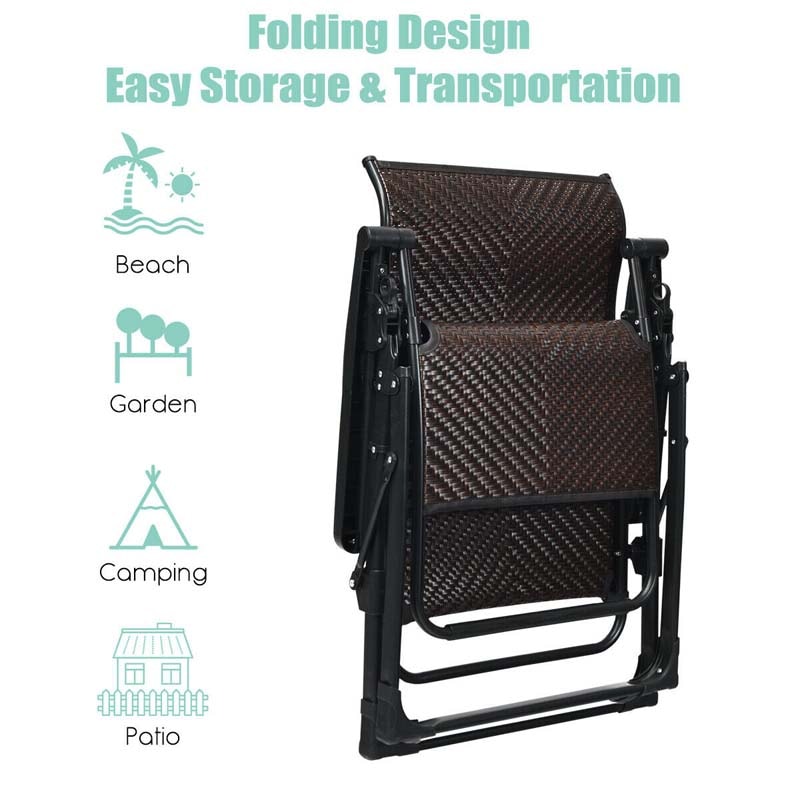 Bestoutdor folding rattan zero gravity chair