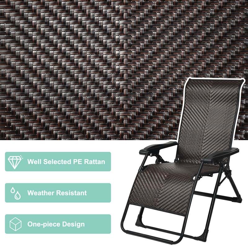 Bestoutdor folding rattan zero gravity chair