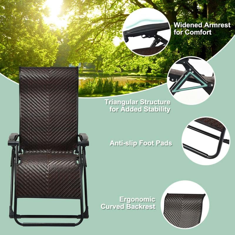 Bestoutdor folding rattan zero gravity chair