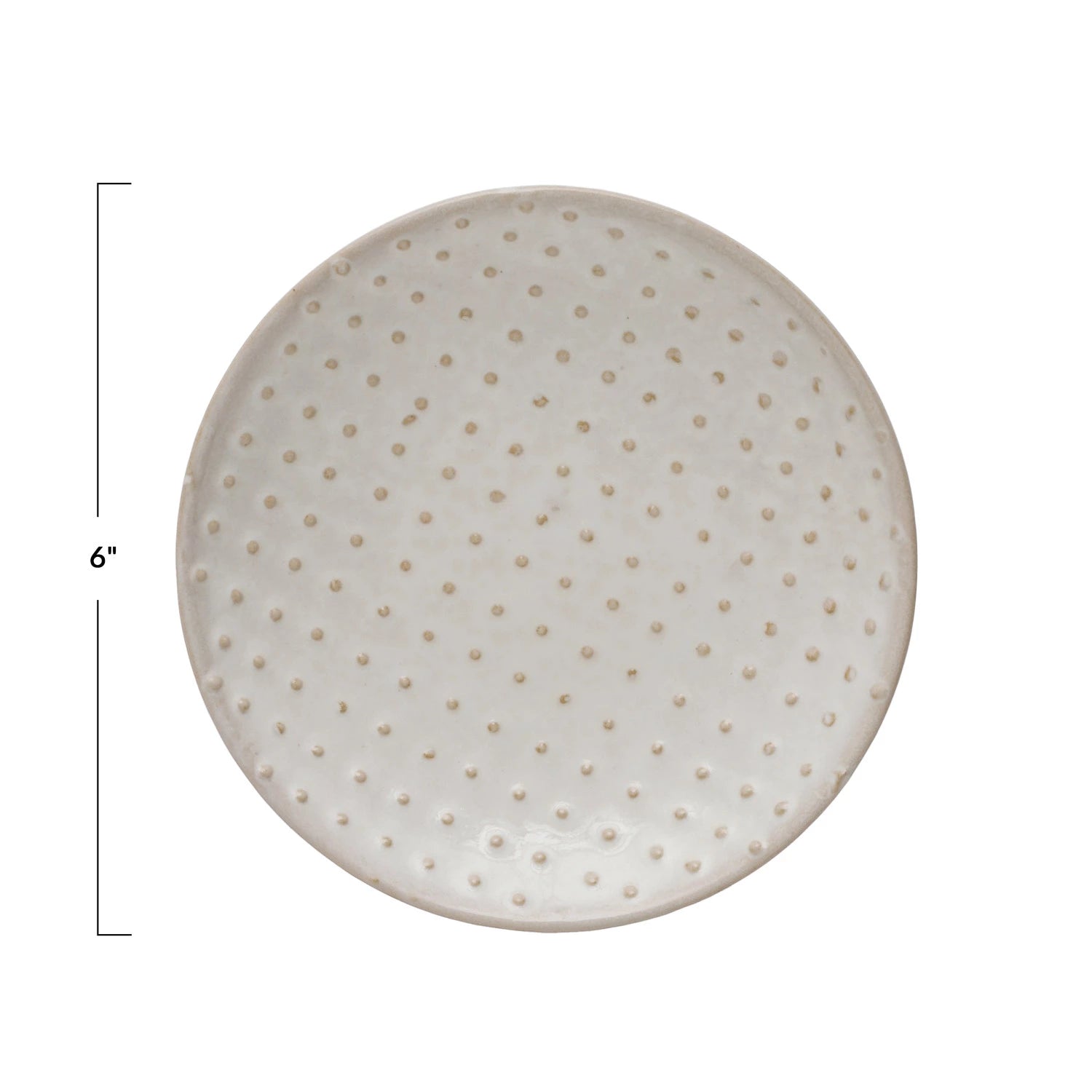 Embossed Stoneware Hobnail Plate with Reactive Glaze