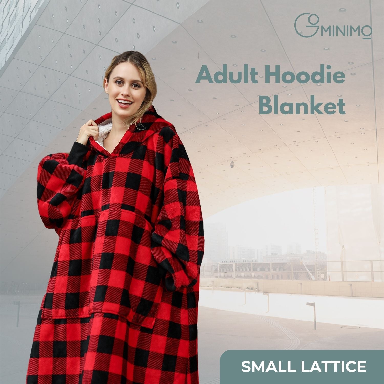 GOMINIMO Hoodie Blanket Adult Small Lattice GO-HB-130-AYS