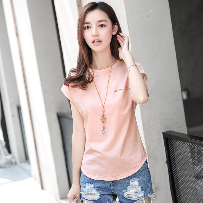 &OS Loose-fitting O-Neck Batwing Sleeve T-Shirt