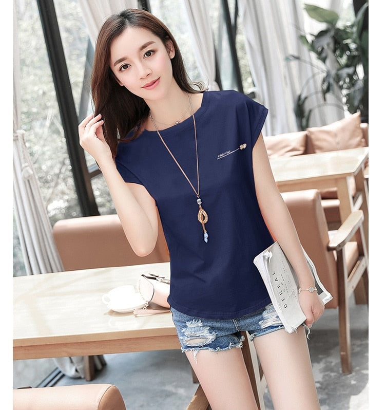 &OS Loose-fitting O-Neck Batwing Sleeve T-Shirt