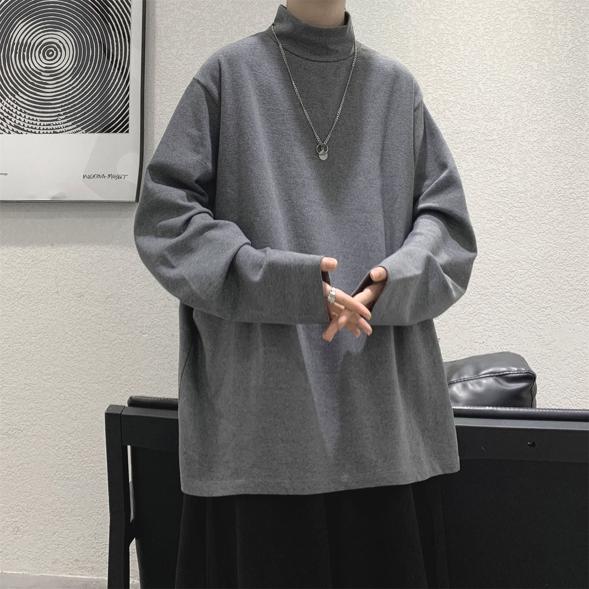 LB oversized t-shirt with turtle neck