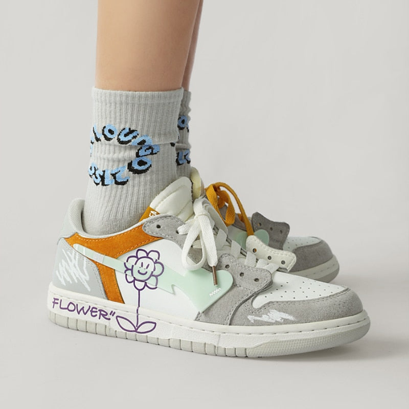 Urban flower skate sneakers shoe