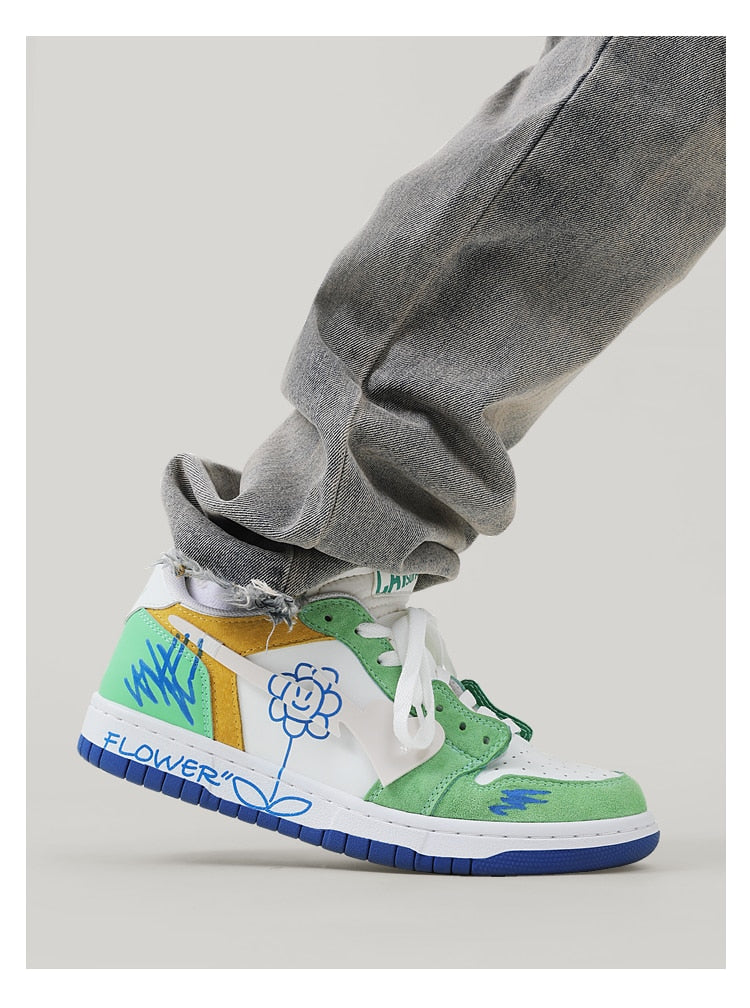 Urban flower skate sneakers shoe