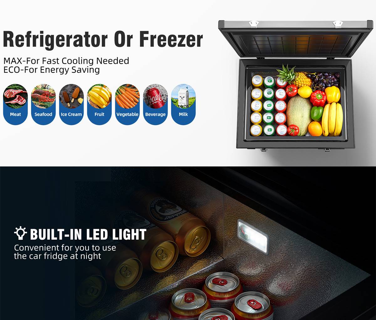 Portable refrigerator BD60 64qt freezer