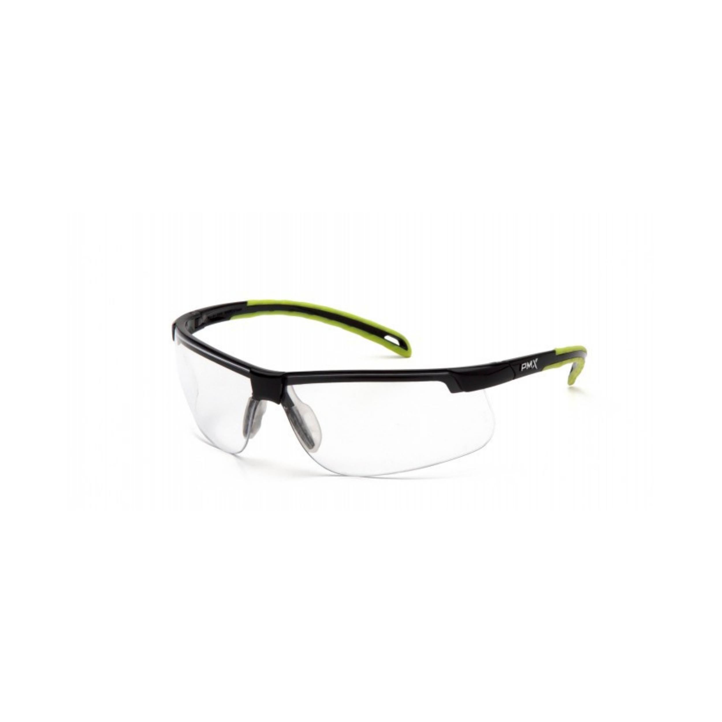 PYRAMEX-SBL8610DTM Clear H2MAX Anti-Fog Lens with Black/Lime Frame 3 PACK