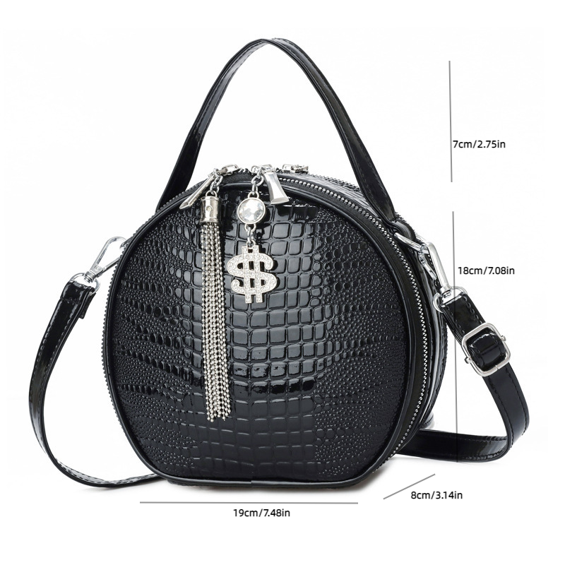 Crocodile Pattern Handbag Multi Layer Crossbody Bag Clutch Satchel Shoulder Bag