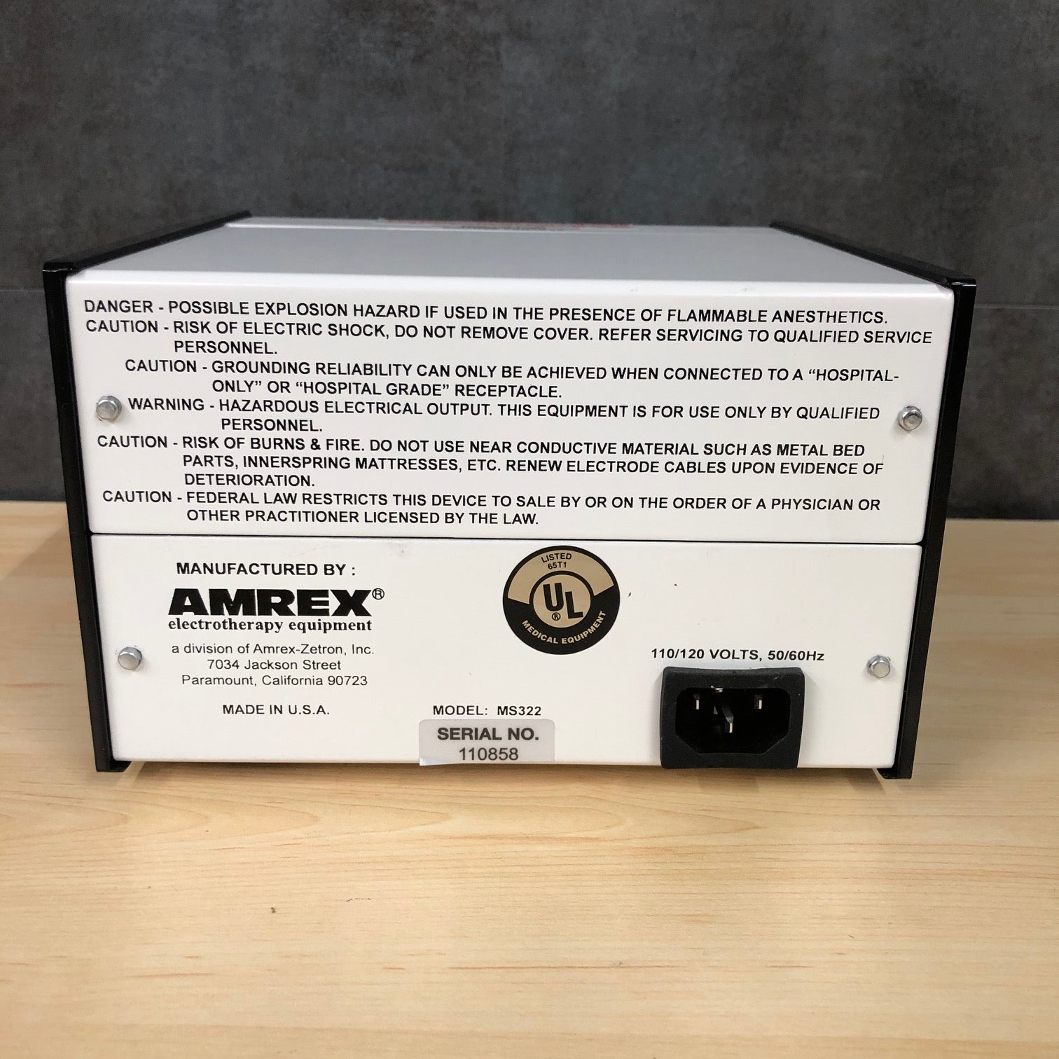 Amrex MS 322 Low Volt AC Muscle Stimulator