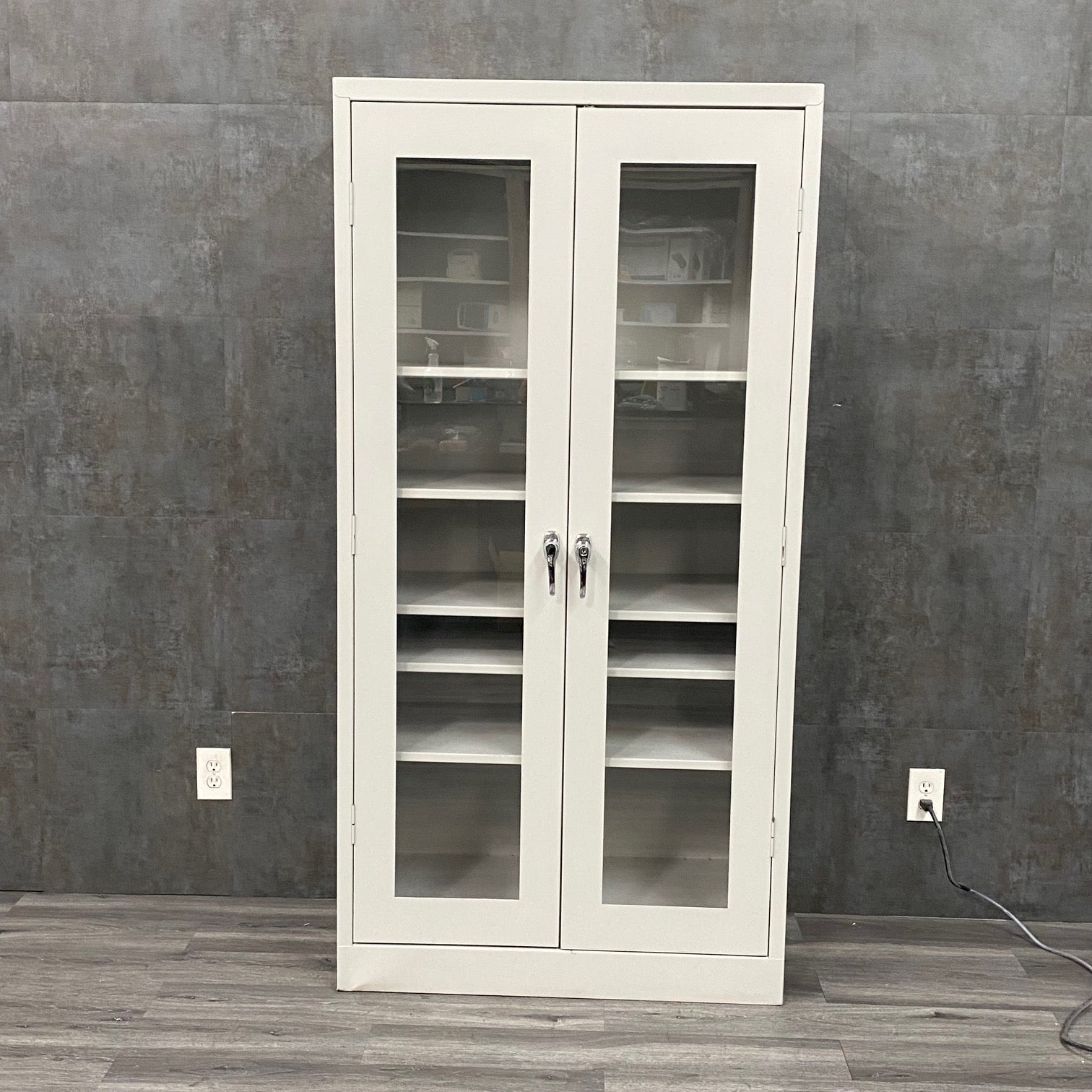 Medical Supply Cabinet with Glass Doors and lock
