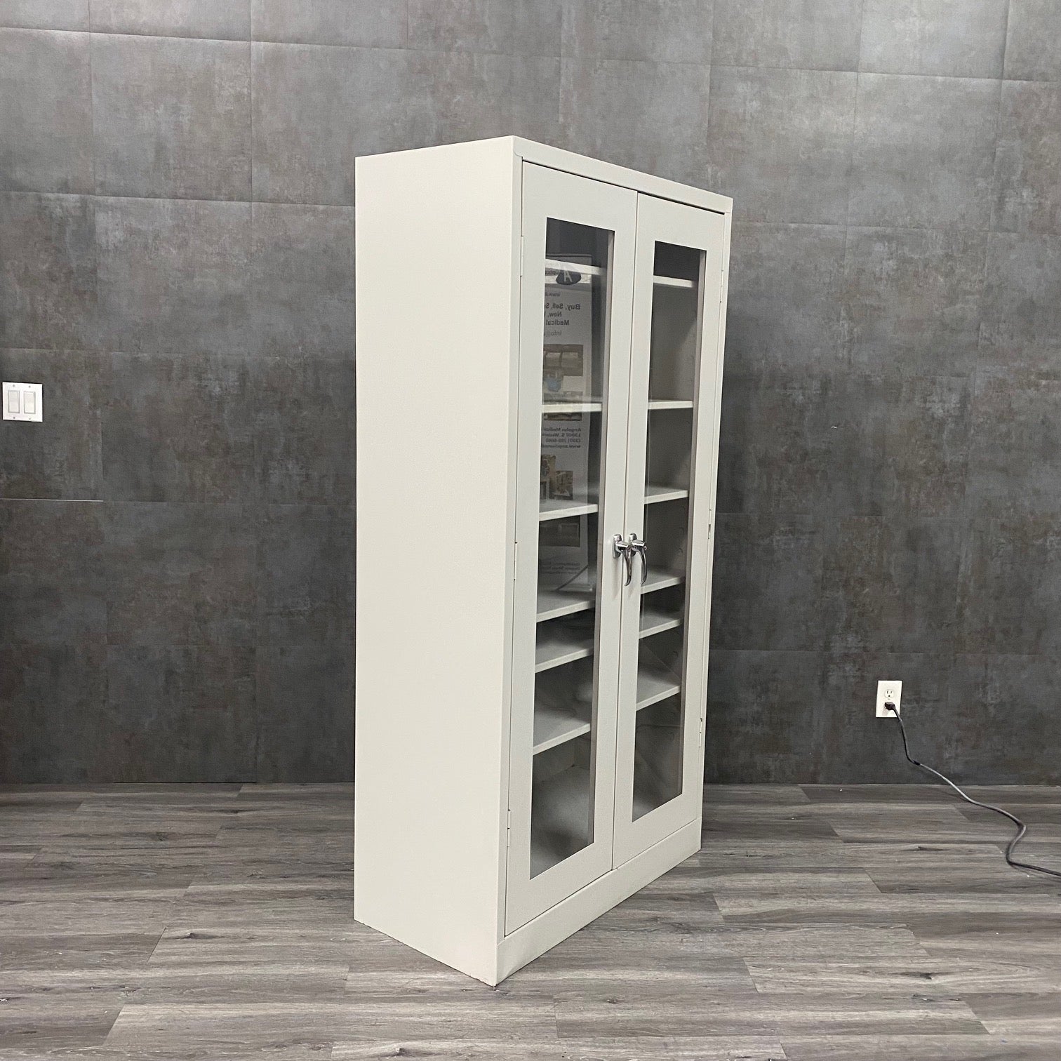 Medical Supply Cabinet with Glass Doors and lock