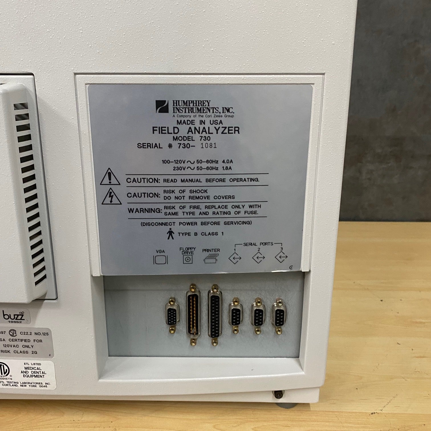 Zeiss Humphrey 730 Visual Field Analyzer (Parts Only)