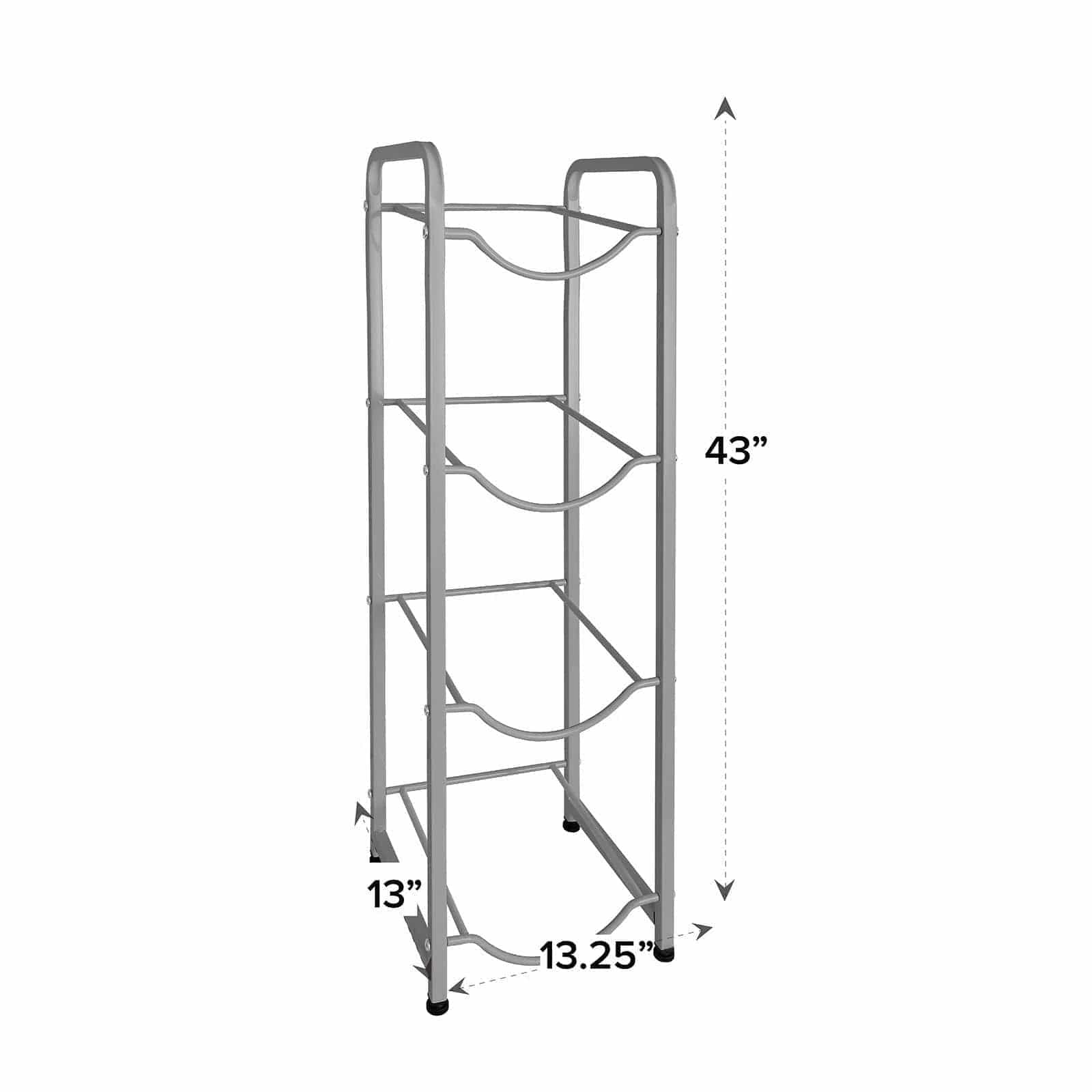 Brio Single Column 4-Bottle Storage Rack, Gray