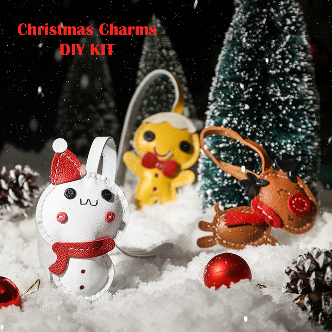POPSEWING? Sheep Leather Christmas Charms  DIY Kits