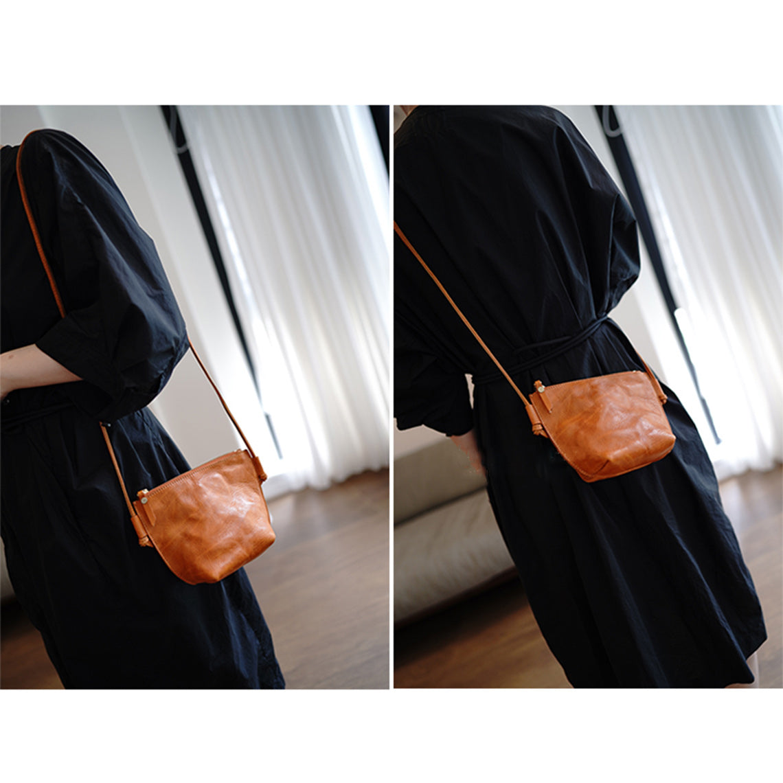 Vegetable Tanned Leather Minimalist Small Bag