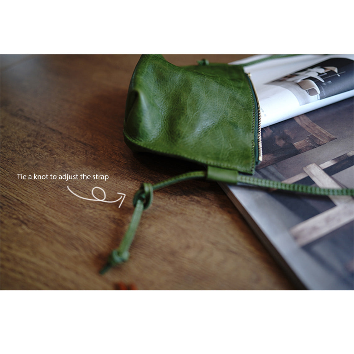 Vegetable Tanned Leather Minimalist Small Bag
