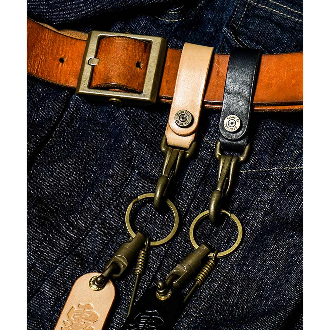 POPSEWING? Full Grain Leather Vintage Belt Loop Keychain