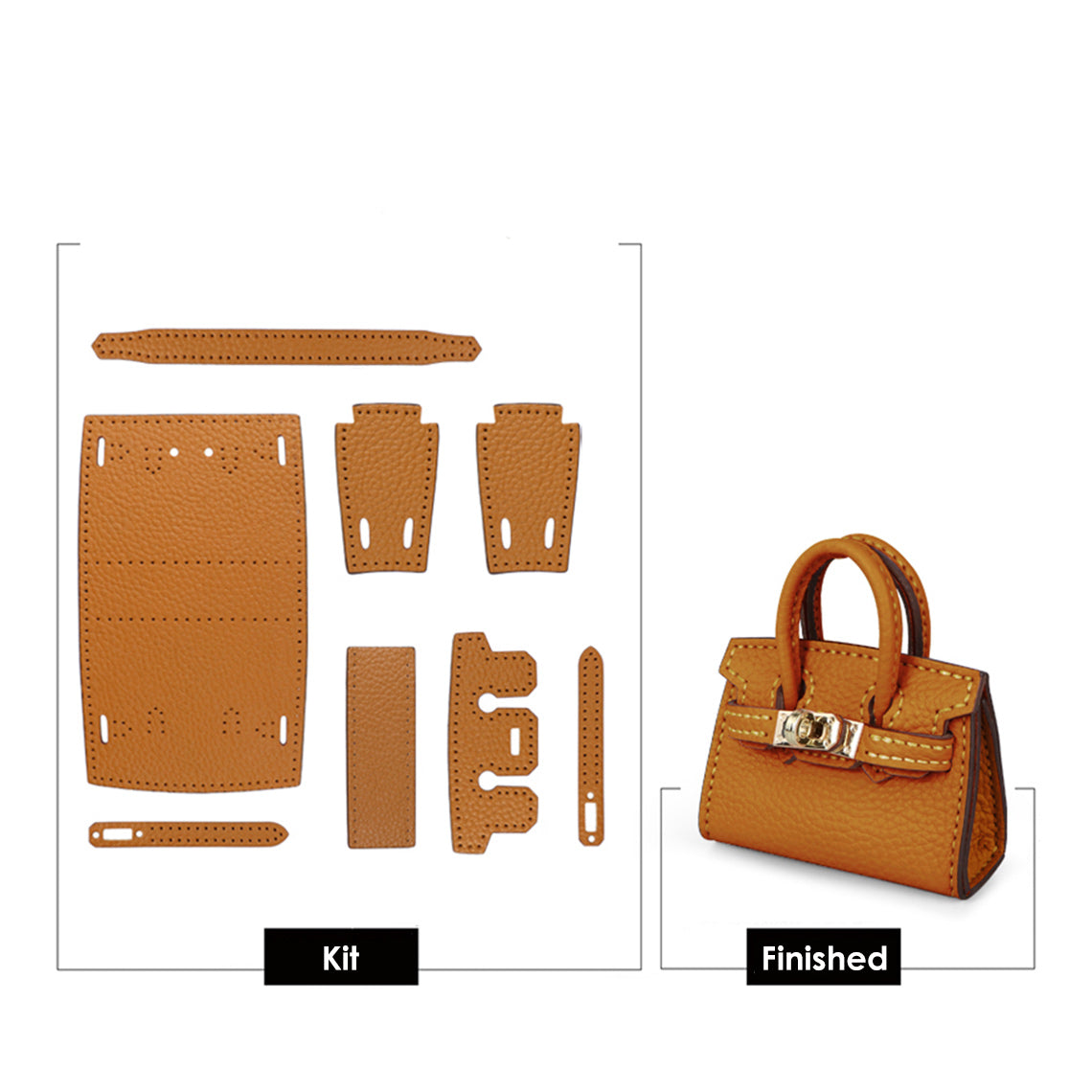 POPSEWING? Top Grain Leather Mini Birkin Bag Charm DIY Kit