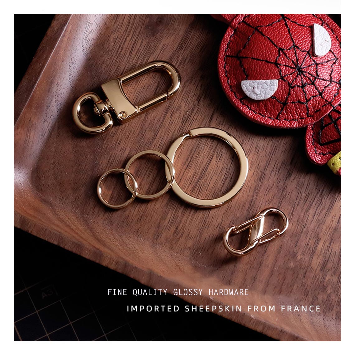 POPSEWING? Sheep Leather Spiderman Keychain DIY Kit