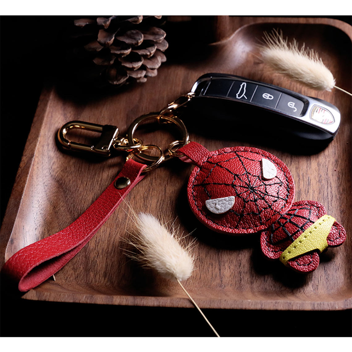 POPSEWING? Sheep Leather Spiderman Keychain DIY Kit