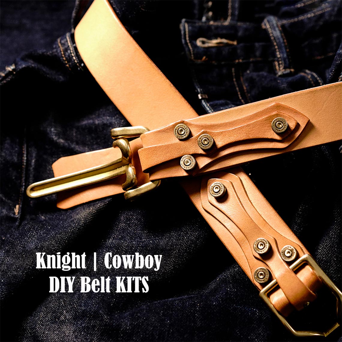 POPSEWING? Full Grain Leather Knight Buckle Cowboy Belt DIY Kit