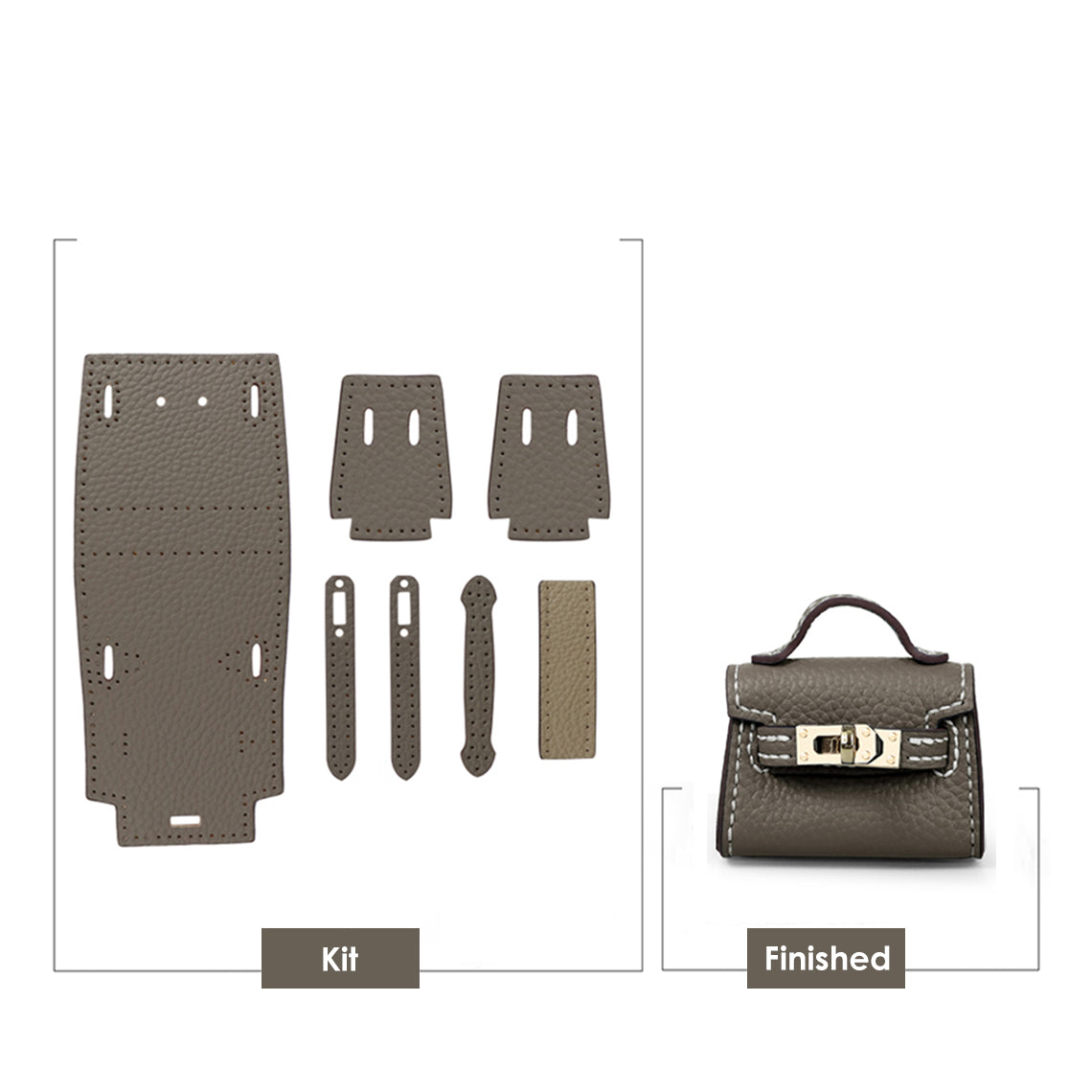 POPSEWING? Top Grain Leather Mini Kylie Bag Charm DIY Kit