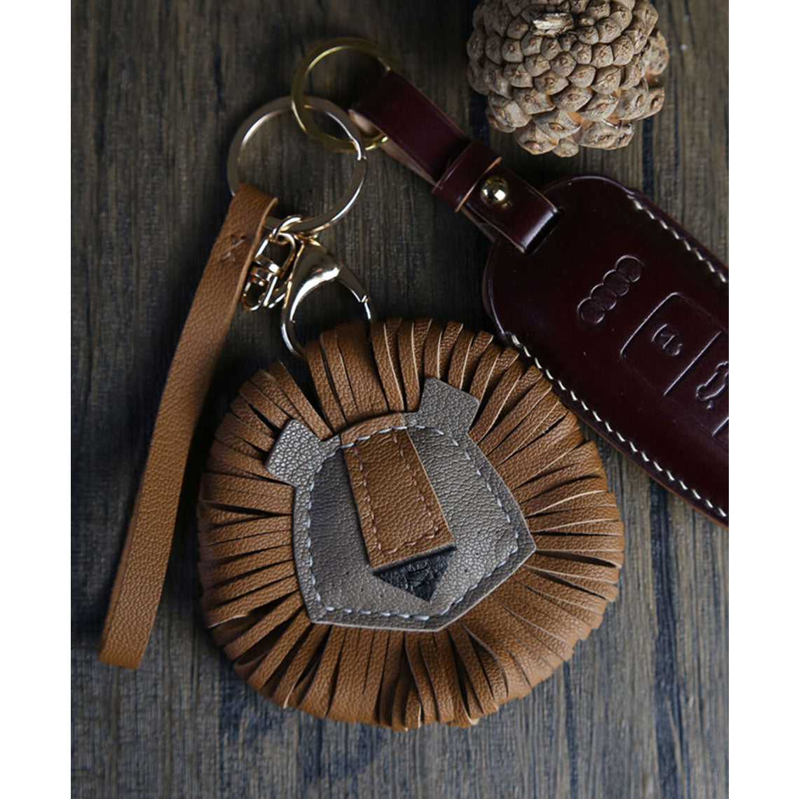 POPSEWING? Sheep Leather Leo Lion Keychain DIY Kit