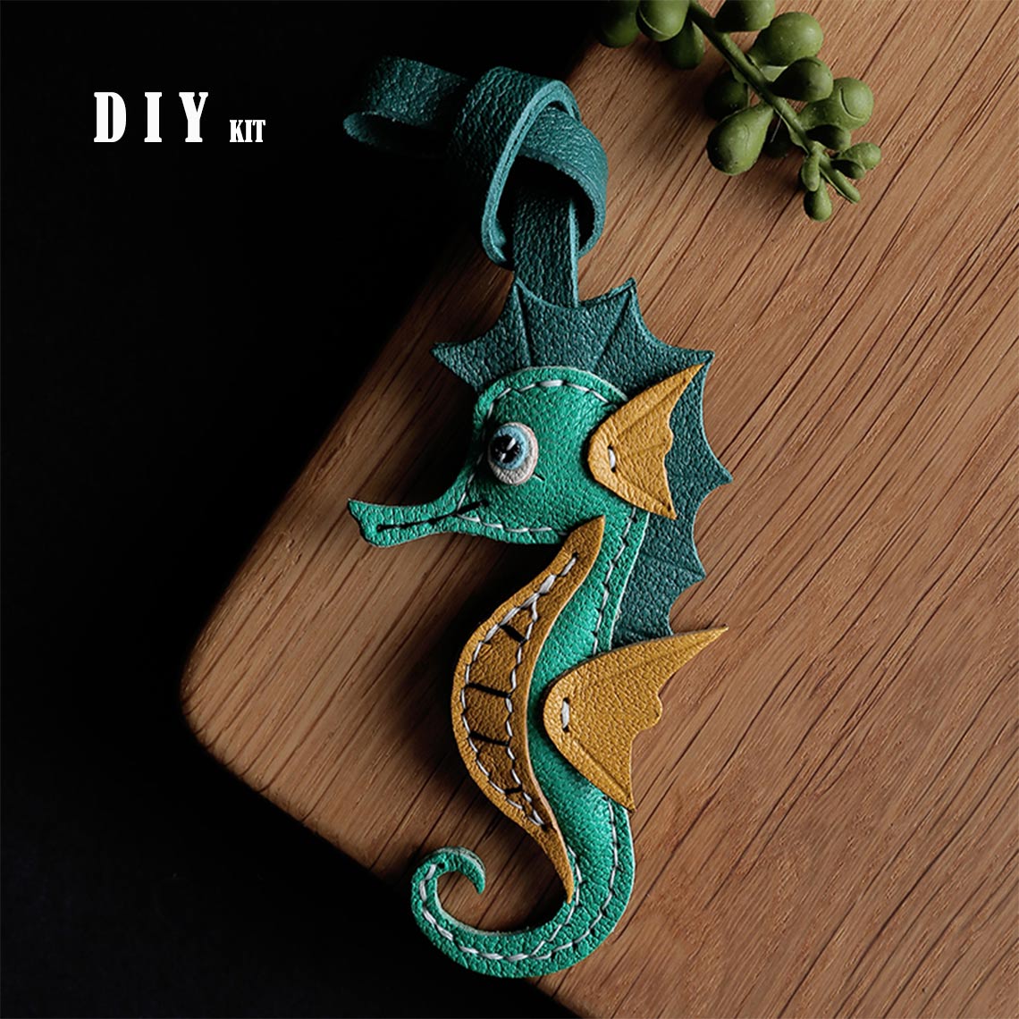 POPSEWING? Sheep Leather Sea Horse Bag Charm DIY Kit