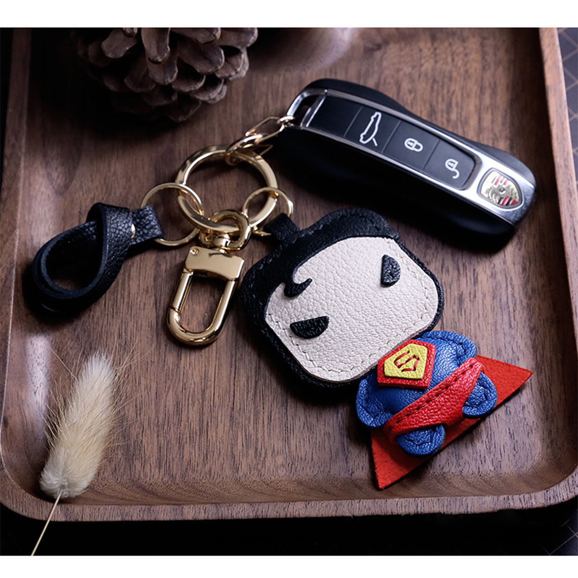 POPSEWING? Sheep Leather Superman Keychain DIY Kit
