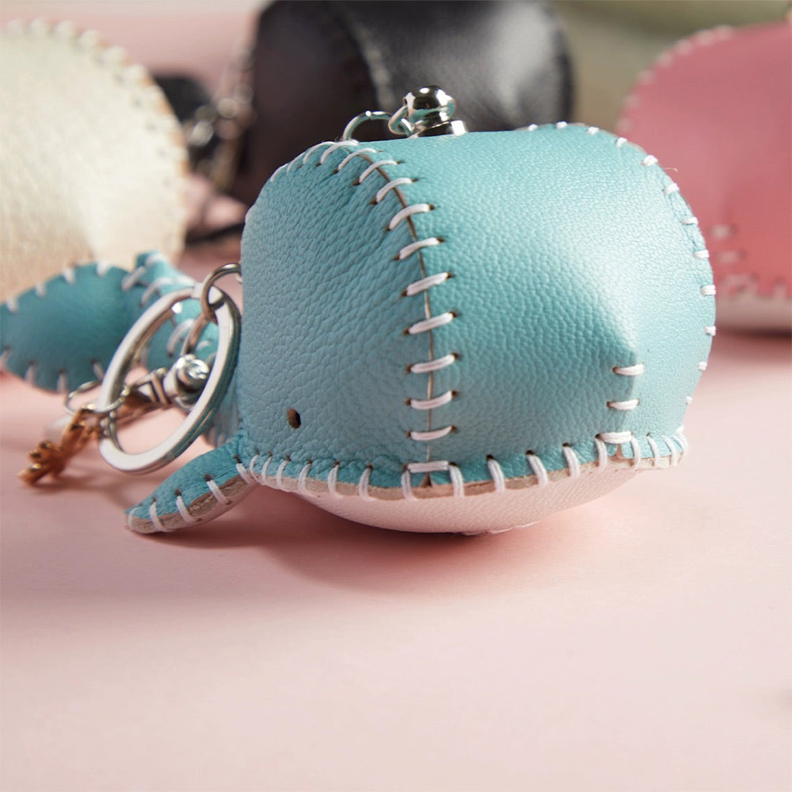 POPSEWING? Sheep Leather Whale Keychain DIY Kit