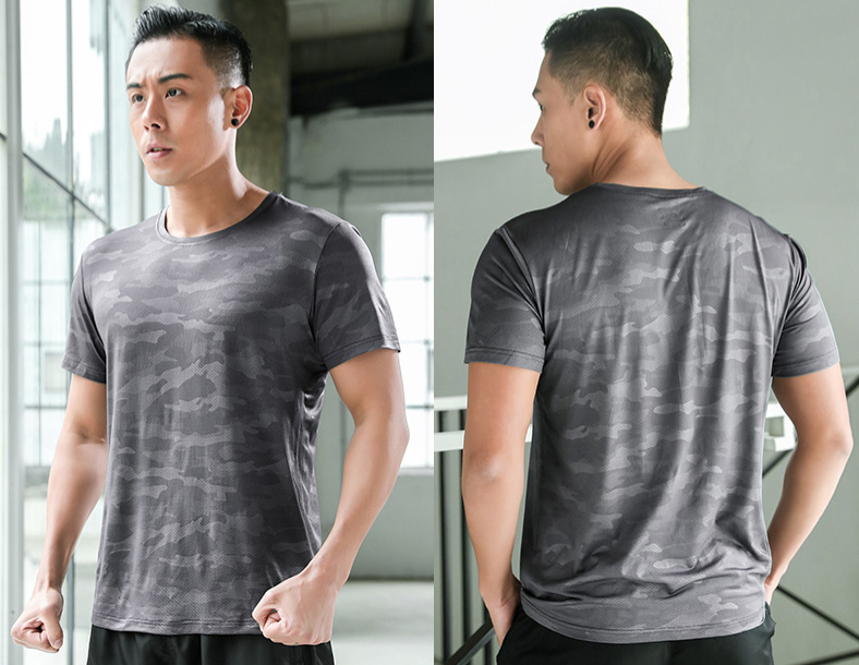 Summer Men's Polyester Breathable Gym T-shirts