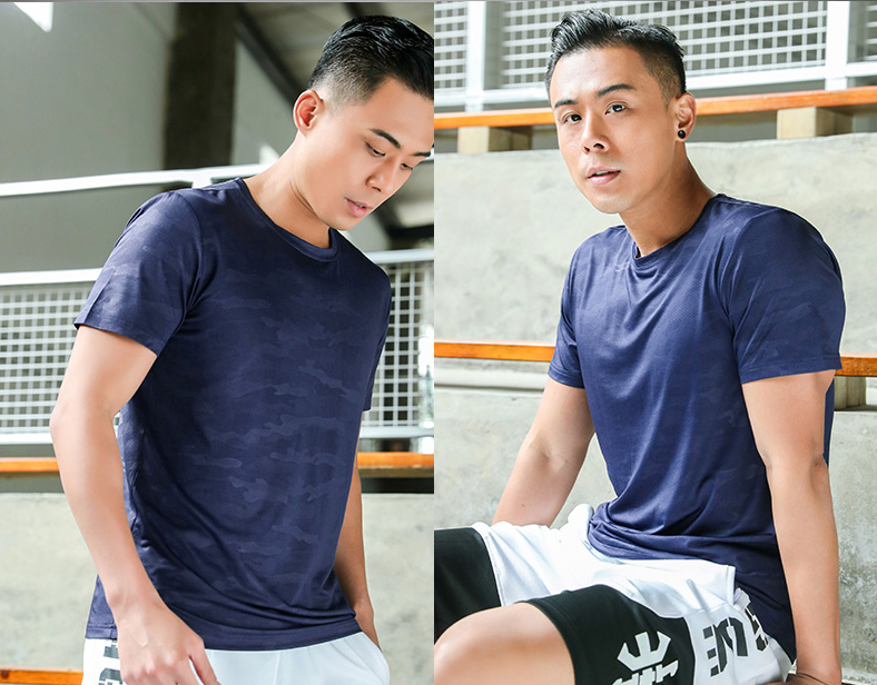 Summer Men's Polyester Breathable Gym T-shirts