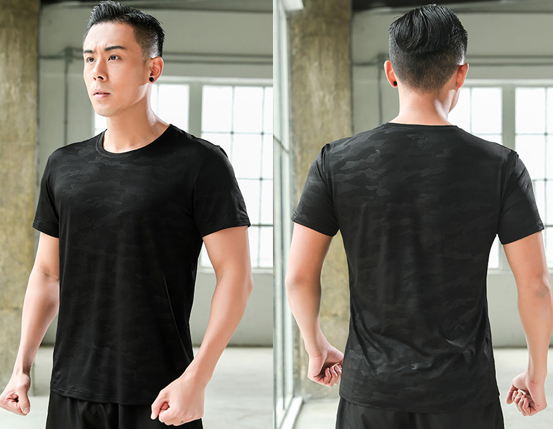 Summer Men's Polyester Breathable Gym T-shirts