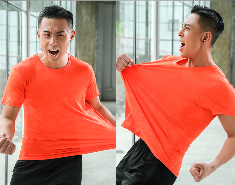 Summer Men's Polyester Breathable Gym T-shirts