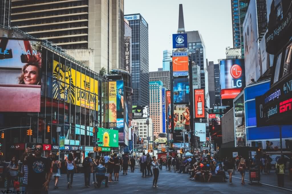 time square crowd of people demonstrating law reform