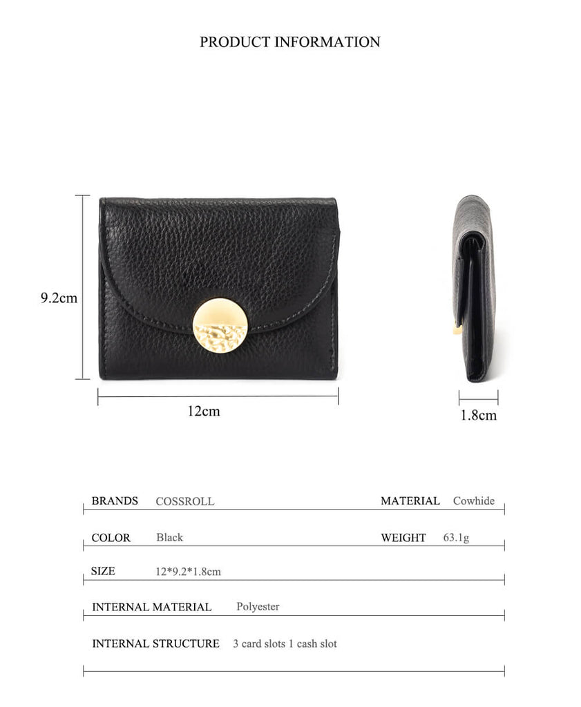 Lychee Full Grain Leather Short Wallet Manufacturer