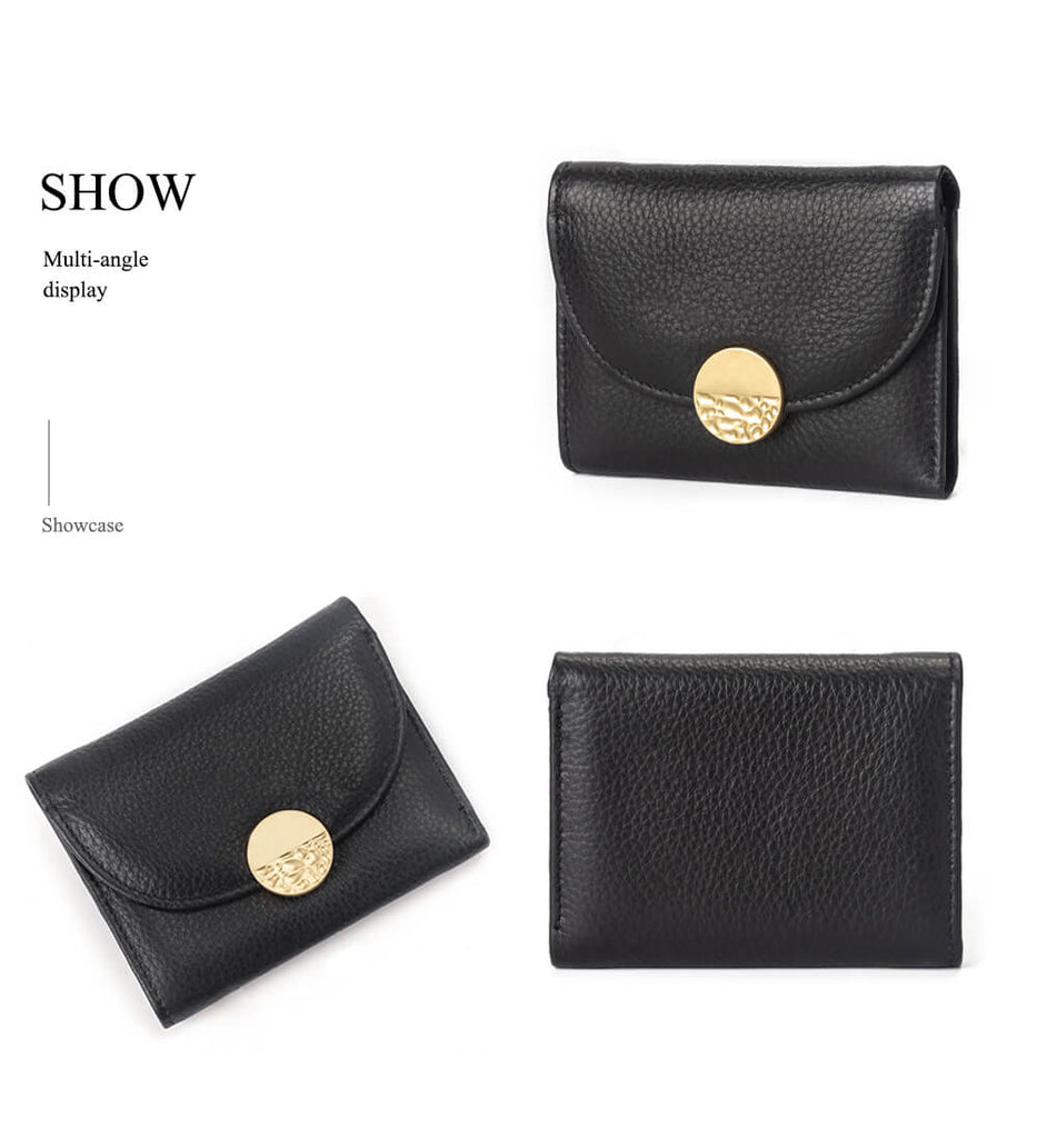 Lychee Full Grain Leather Short Wallet Manufacturer