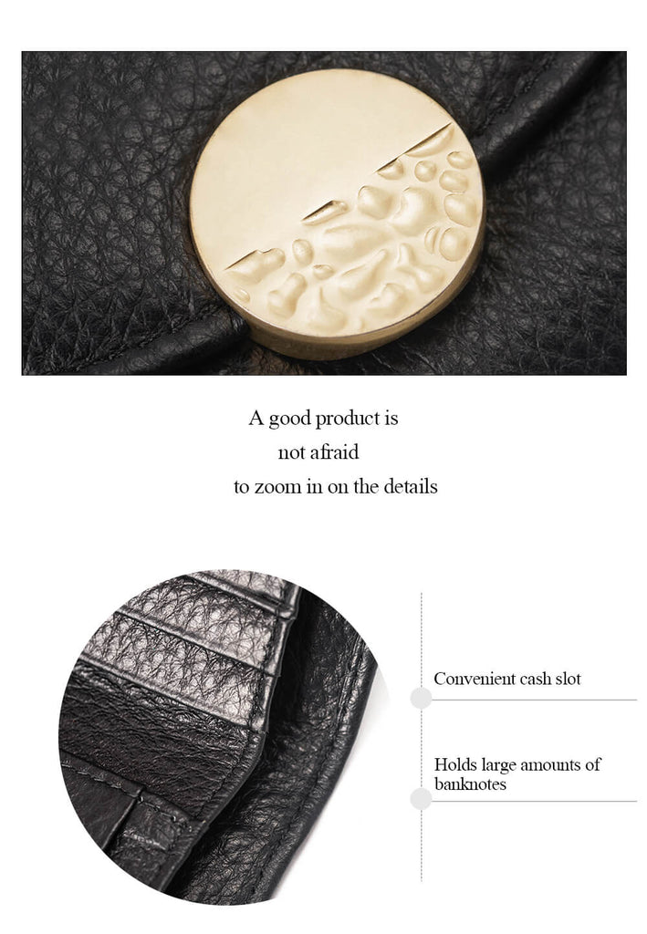 Lychee Full Grain Leather Short Wallet Manufacturer