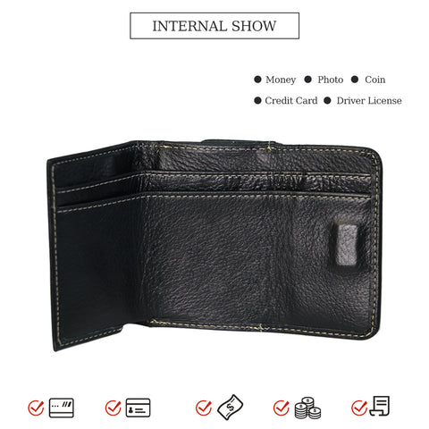 Cossroll Unisex Leather Bifold Short Wallets Wholesale Manufacturer