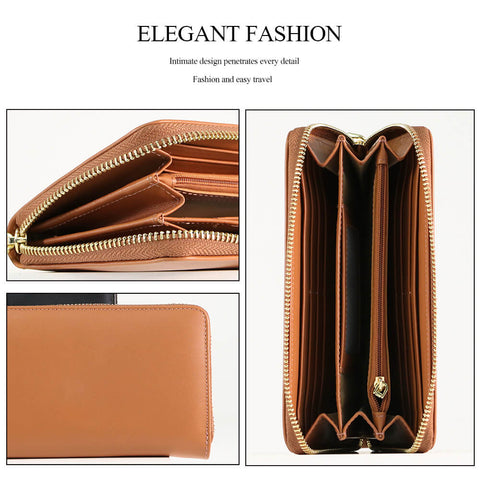 Cossroll Around Zipper Leather Wallets Wholesale