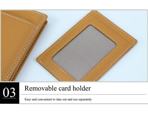 Cossroll Men Women Bifold Long Cowhide Leather Wallets Manufacturer