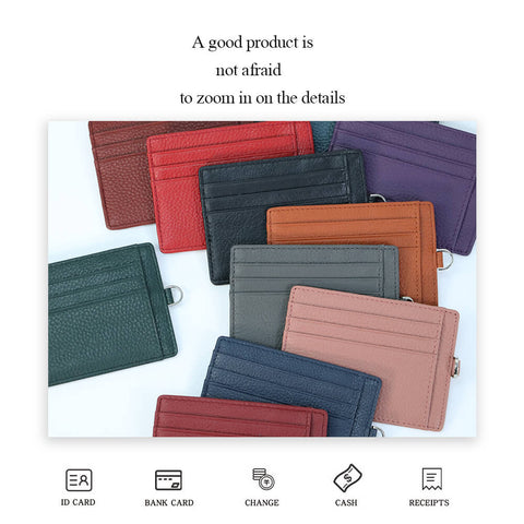 Unisex Leather Mini Card Holder