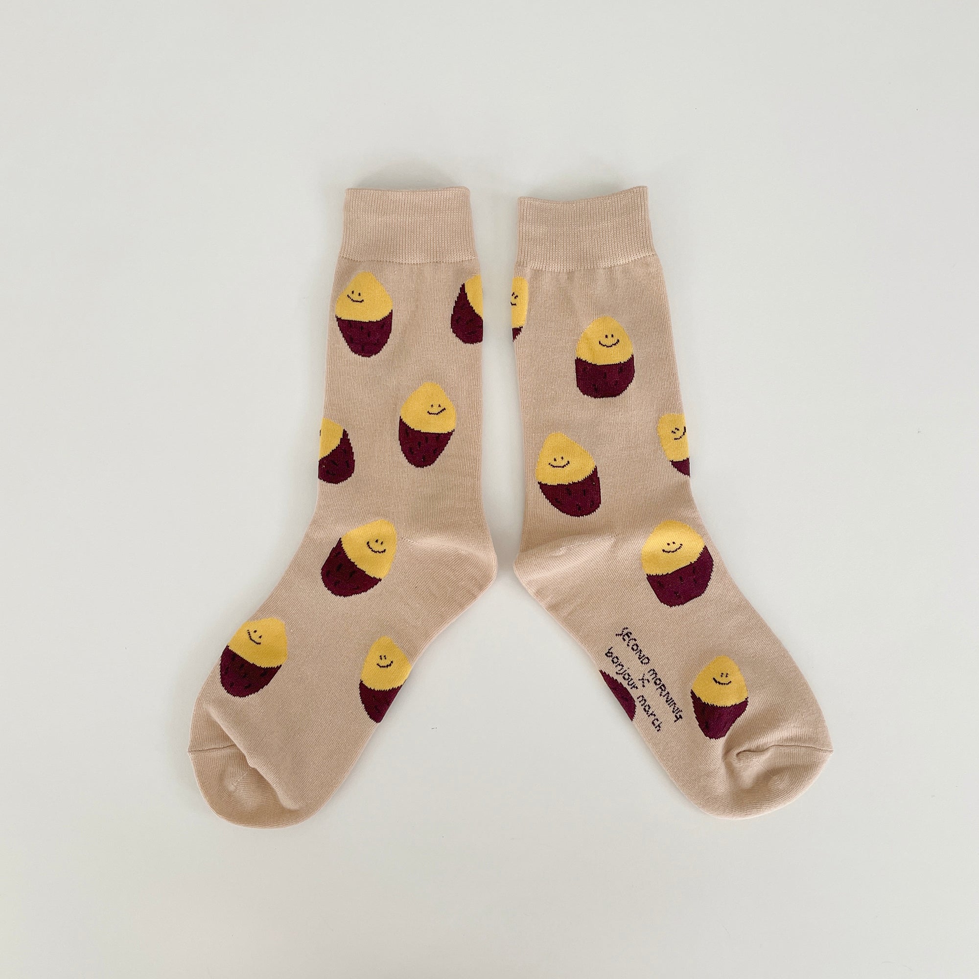 SECOND MORNING x BONJOUR MARCH Pattern Socks