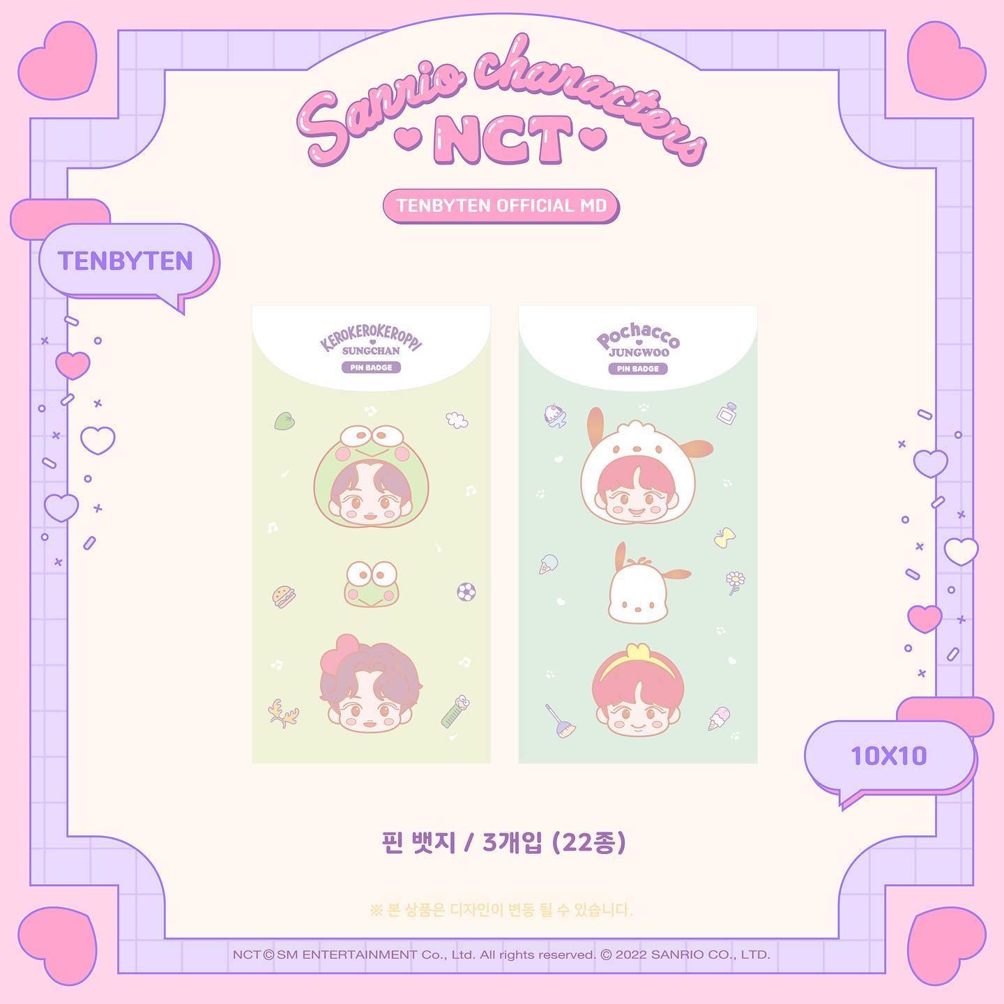 NCT X SANRIO Pin Badge Set (3PCS 1SET)