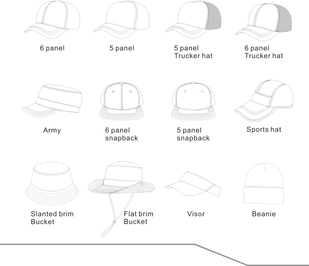 All styles of hats caps
