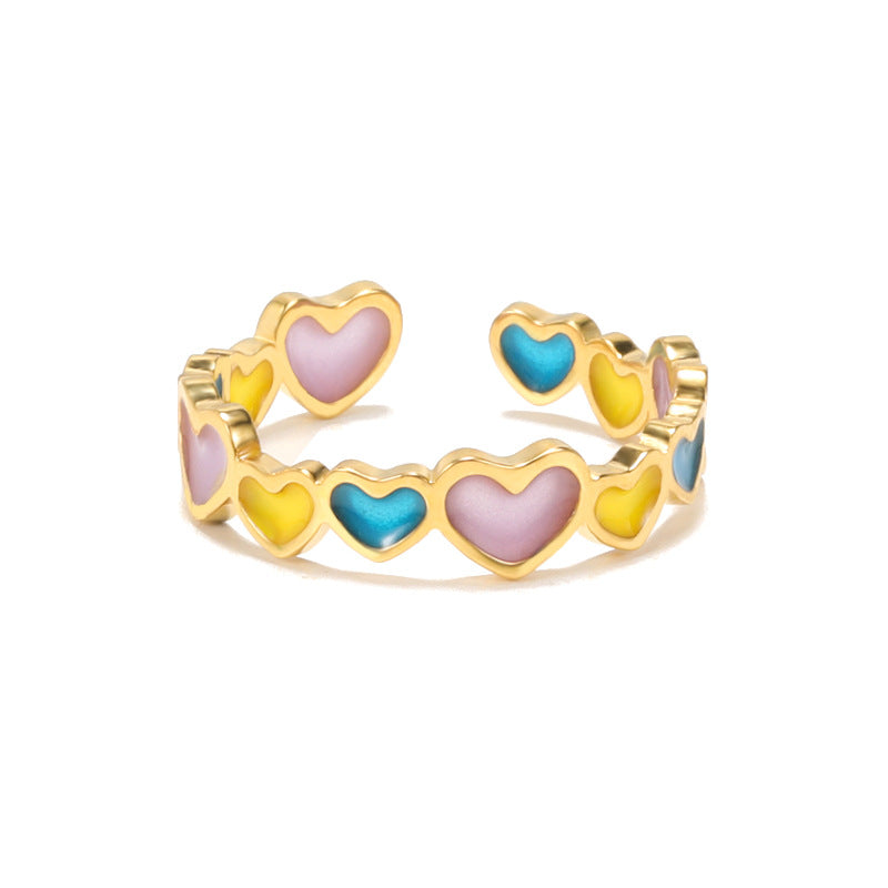 Night Glowing Hearts Ring Gift for Her