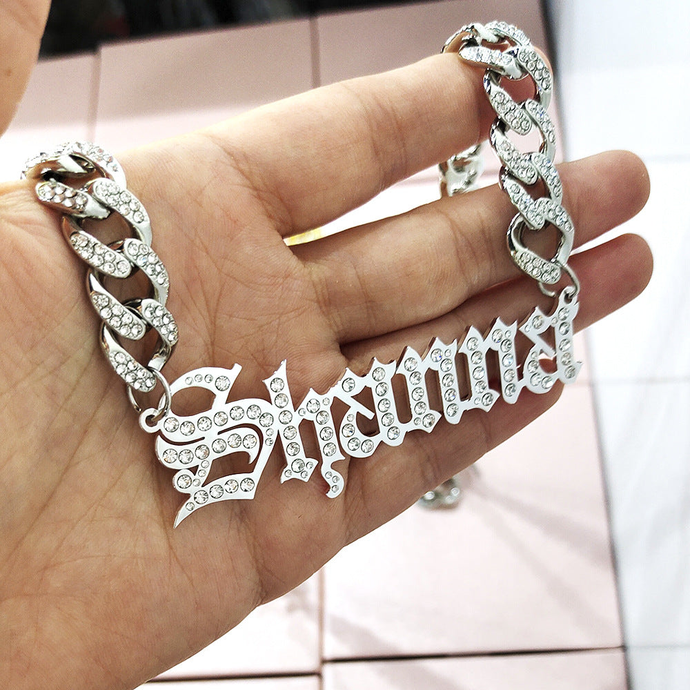 Hip Hop Multiple Name Minimalist Tennis Necklace for Rappers