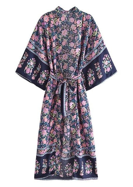 Beautiful Floral Boho Belted Kimono