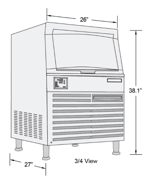 Spartan SUIM-280 280lb Ice Machine, 7.3 cu feet